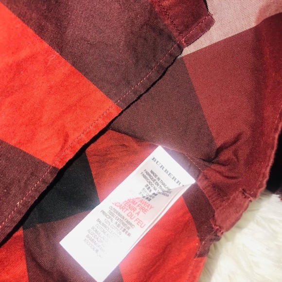 Burberry Toddler Boy Plaid Dress Shirt (Red) - Picture 5 of 5